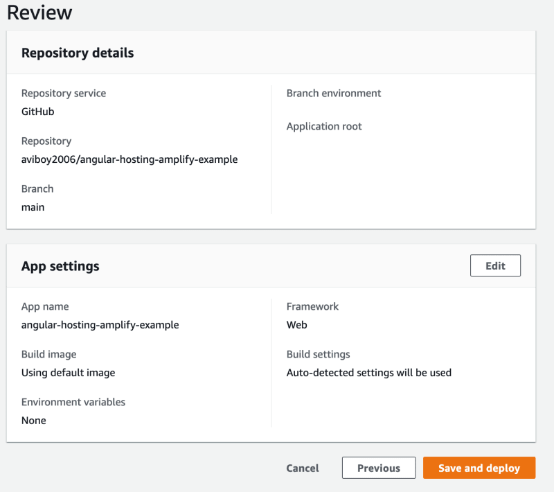 Deployment review page