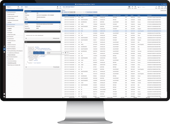 The data browser of KaDeck - Our data-centric Kafka monitoring solution, Kafka UI and topic browser