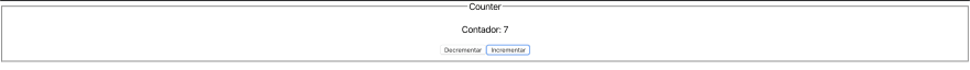 Interface visual do contador