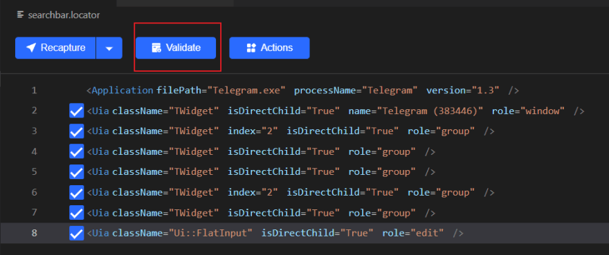 validate locator