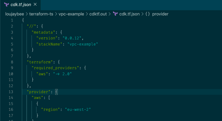 Terraform CDK JSON