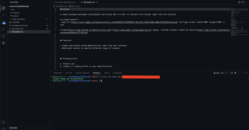 Setting the Github Access token