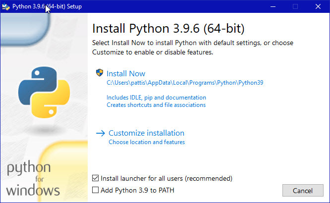 Python installing