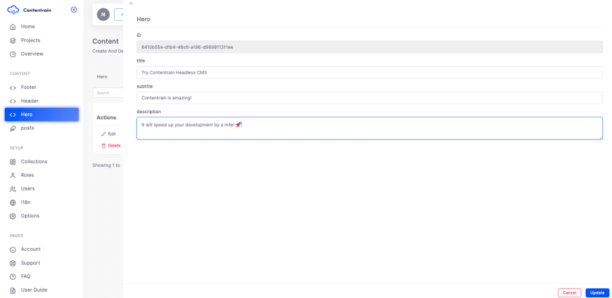 Contenrain modify content