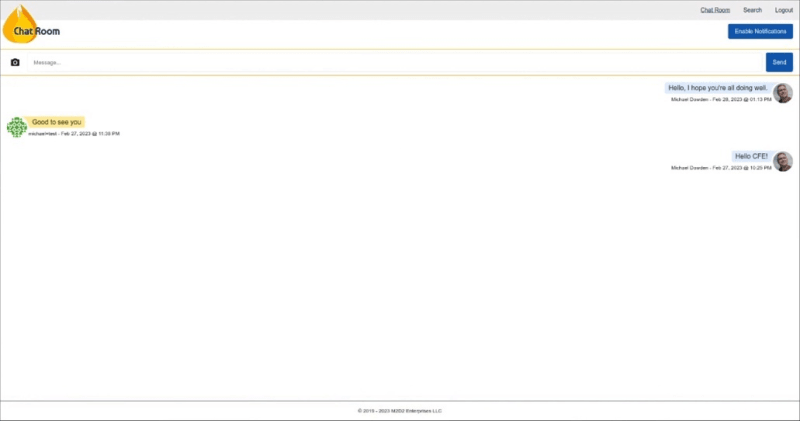 Example chat application