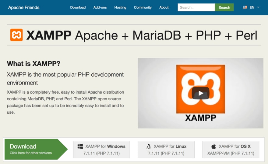 The XAMPP website.