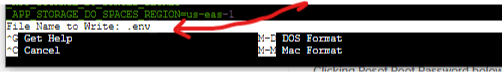 save .env file