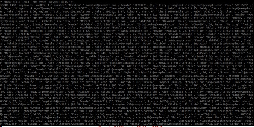 Database dumped2