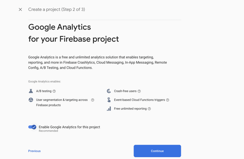 Create Firebase Project 3