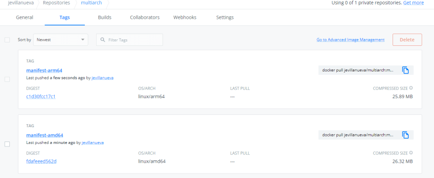 Docker Hub Con Manifest