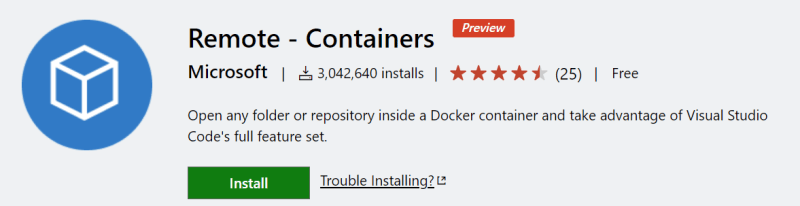 Remote Containers in the VS Code Marketplace