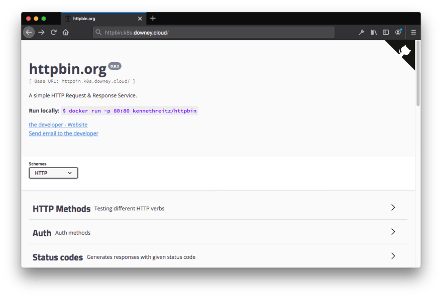 The httpbin app running on a public domain