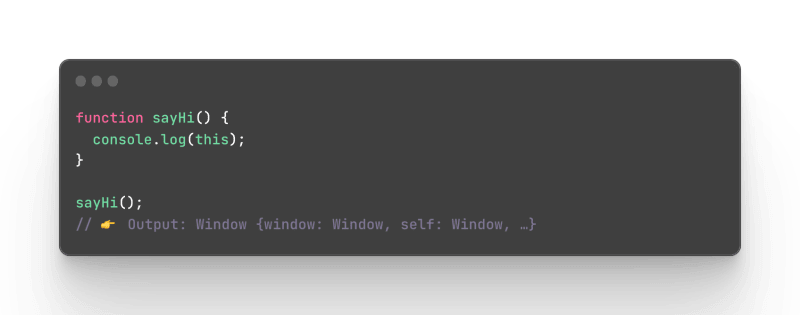 The this in a function