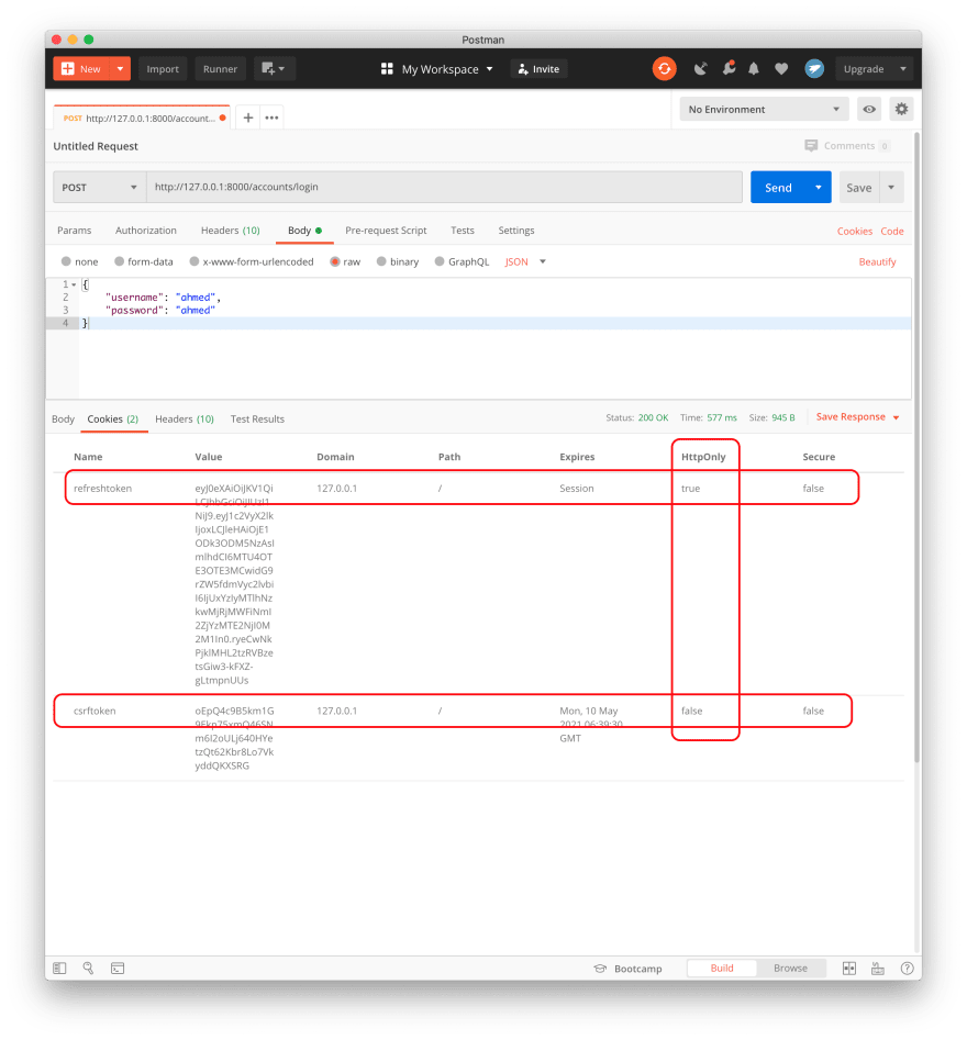 Login Response Cookies