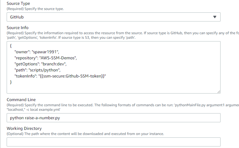 SSM GitHub Source Config