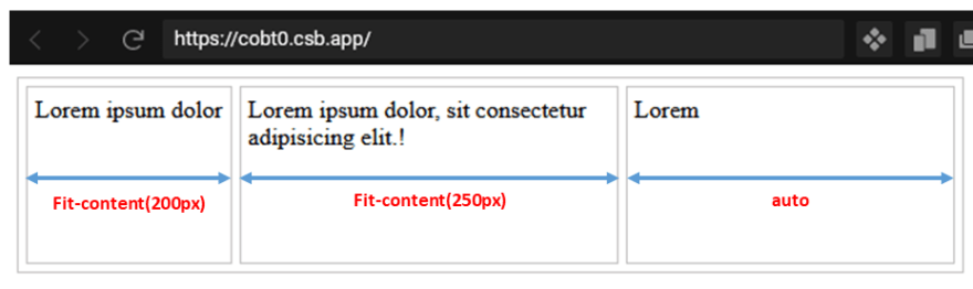 fit-content Fits Text In First Two Columns