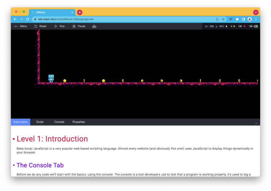 JSRobot para aprender JavaScript