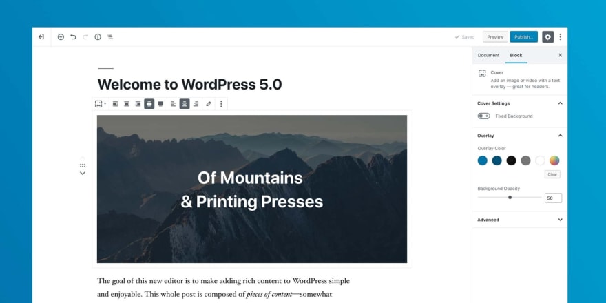 Wordpress Gutenberg Block Editor