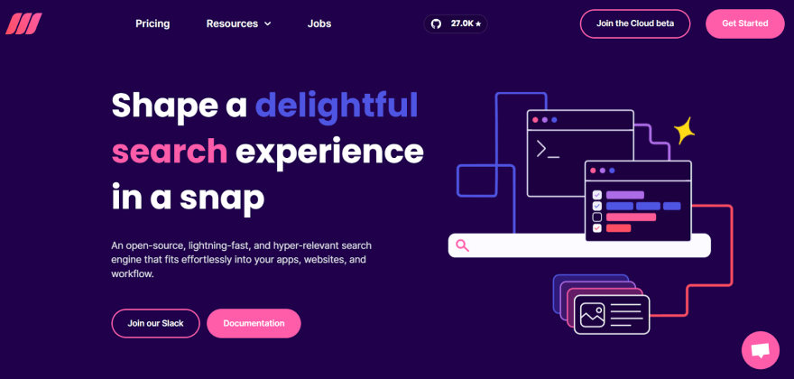 Meilisearch Website Homepage