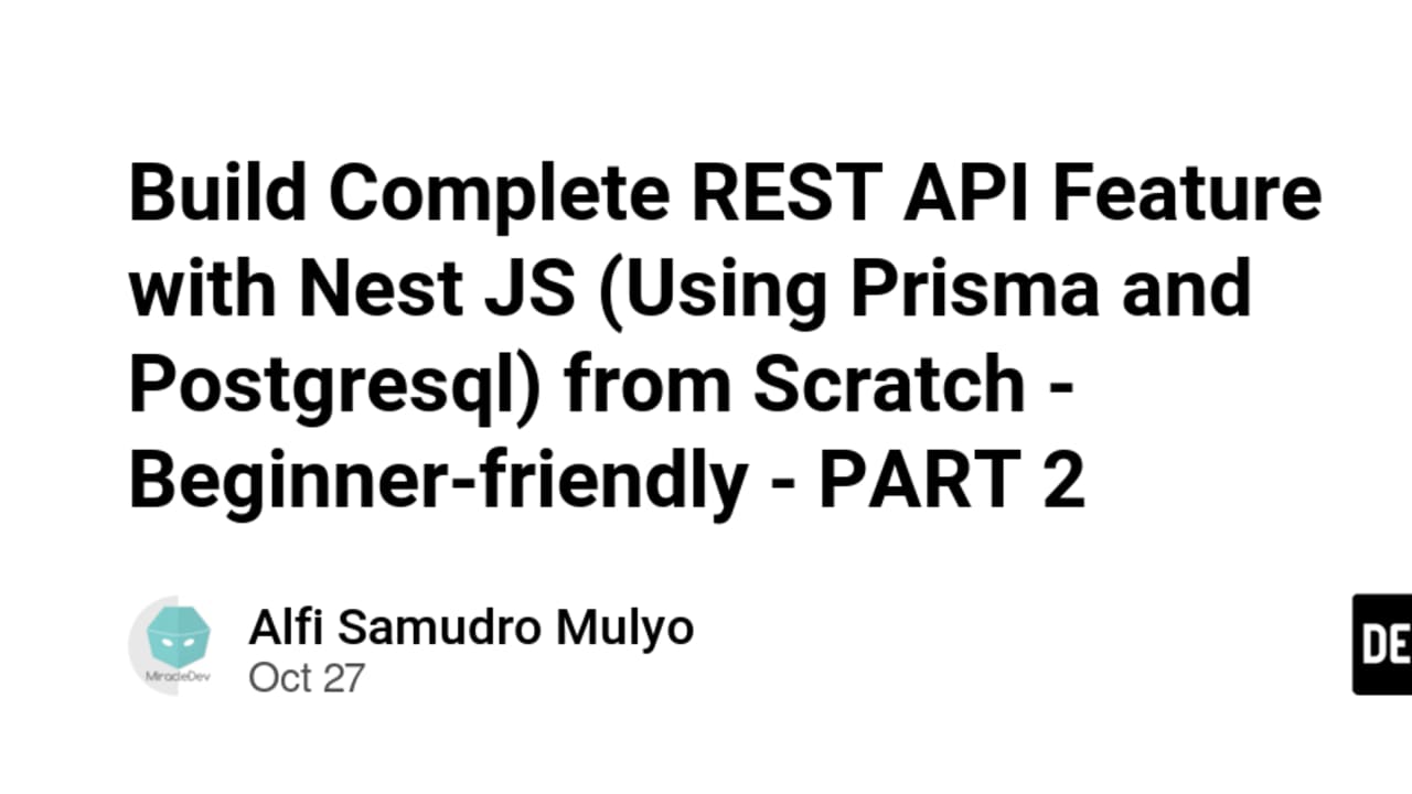 Building a REST API with NestJS and Prisma: Authentication