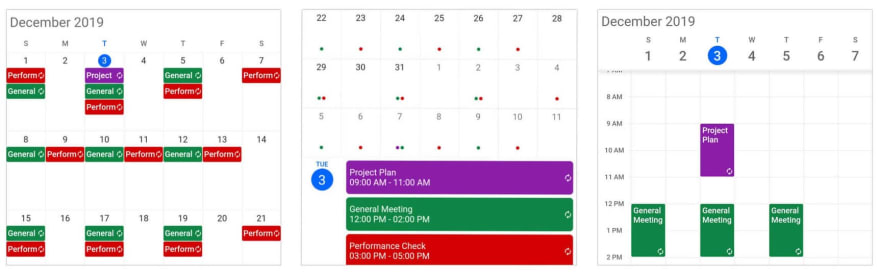 Recurring appointments in Calendar widget for Flutter