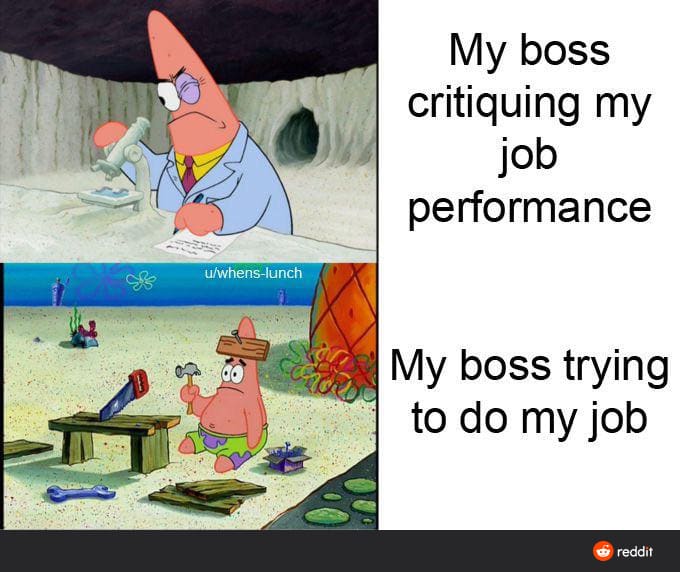 my boss trying to do my job