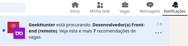 LinkedIn - Notificação de vagas
