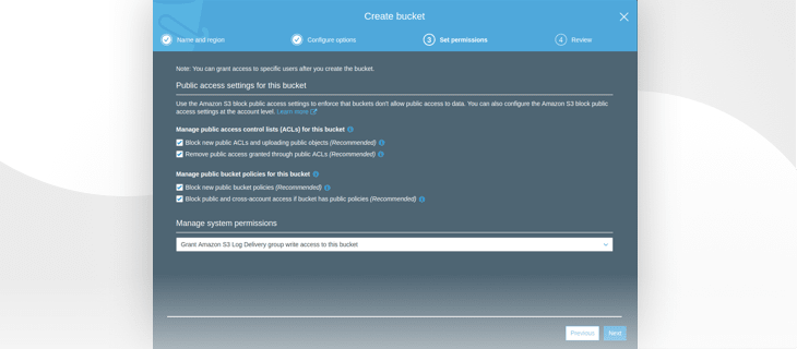 Creating a bucket for your website