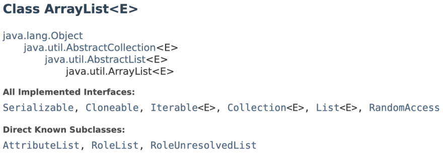 ArrayList Documentation
