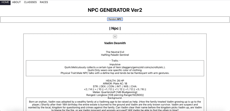 NPC demo char