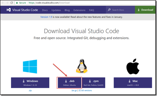 Download Visual Studio Code (VSCode) for Ubuntu .dib