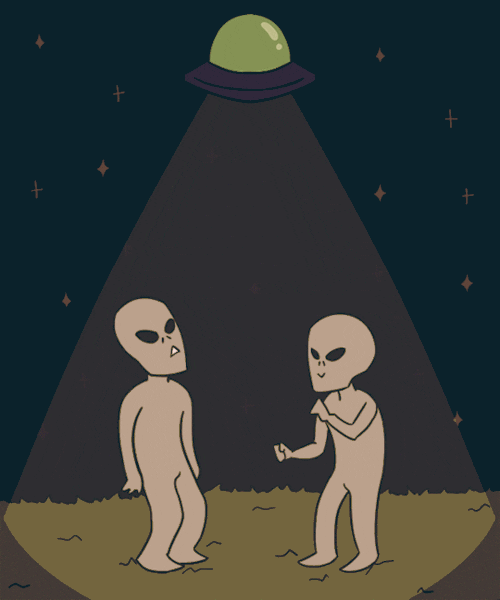 two aliens partying