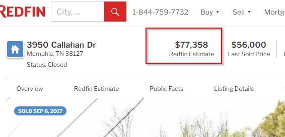 Redfin estimate.