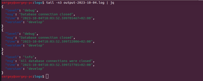 JQ command line output