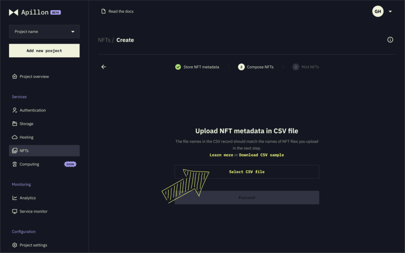apillon-nft-service-select-csv-file