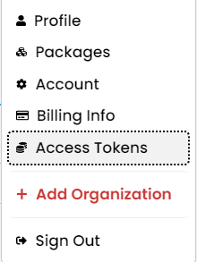 npmjs.com menu