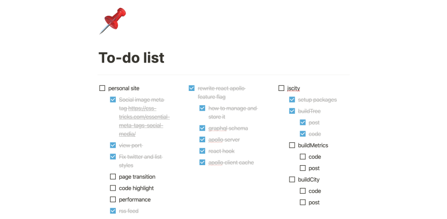 todo-list of side projects
