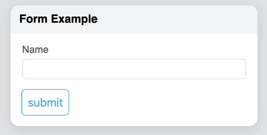 Form with name input and submit button