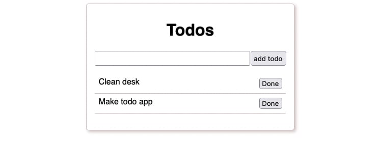 Preview of todo app