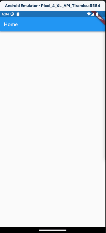 Flutter app with empty screen