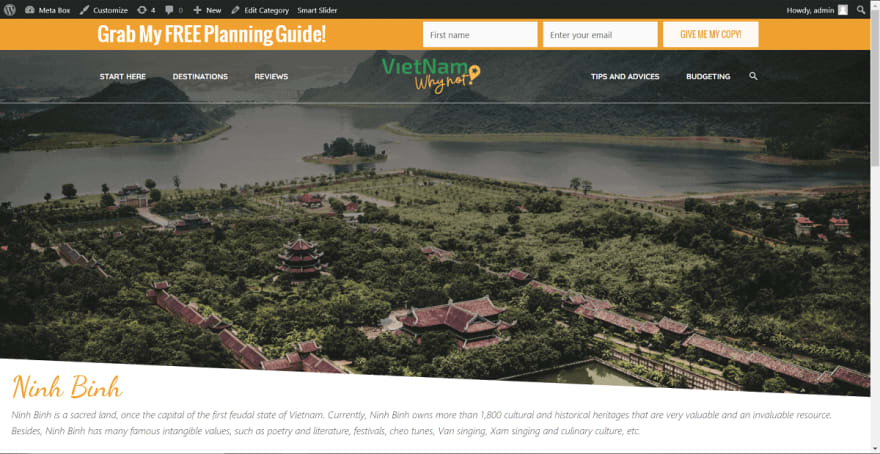 The featured image, the category title, and the description turn to a new graceful look