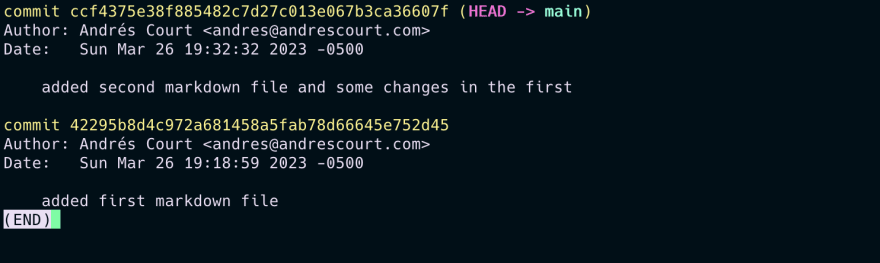 git log