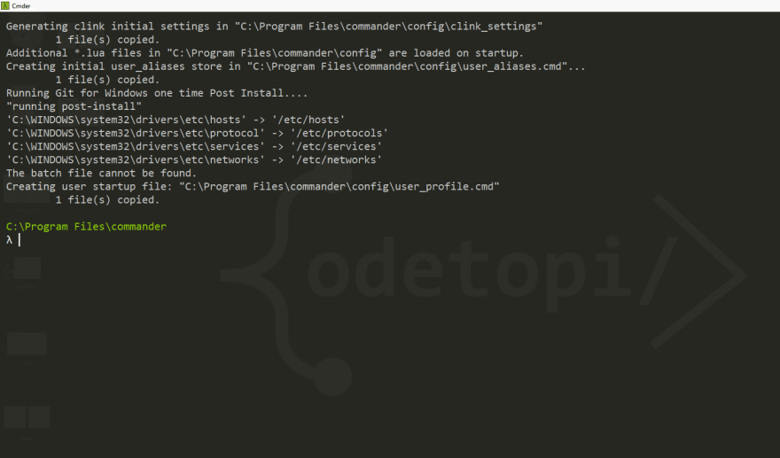 cmder running scripts