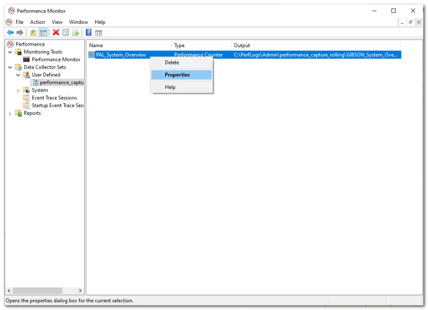 data collector sets performance monitor