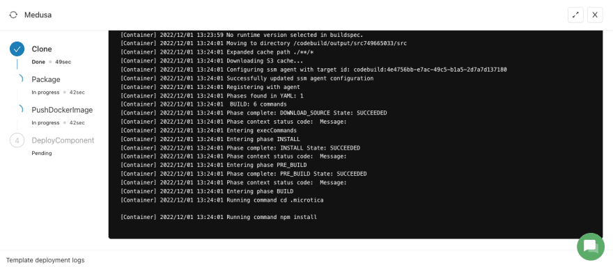 Building logs in Microtica