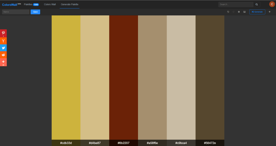 generate matching color palette from image