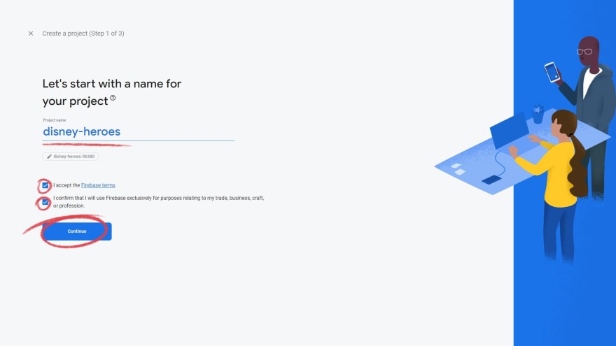 firebase project registration instruction