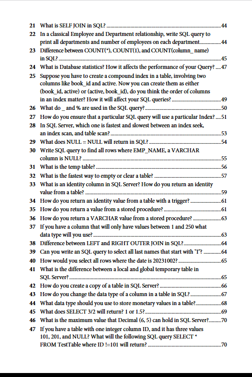 SQL Interview questions books