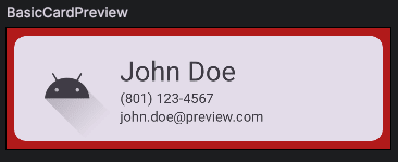 A screenshot showing a basic card with a red background behind the card
