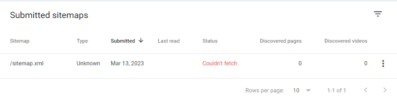 i add sitemap.xml file in public folder but google show this error